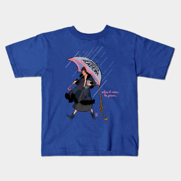 When It Rains Kids T-Shirt by parkinart